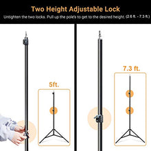 Load image into Gallery viewer, Julius Studio Photo Video Studio 10 ft. Wide Cross Bar 7.3 ft. Tall Backdrop Stand, Background Support System Kit with Clamp, Sand Bag, Carry Bag, Photography Studio, JSAG283
