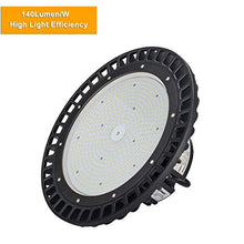 Load image into Gallery viewer, 240W 33600Lm UFO LED High Bay Light(1000W HID/HPS Equivalent) 5000K Daylight,UL-Listed 1~10V Dimmable Warehouse led Light fixtures with Mounting Bracket for Garage Shop Gym
