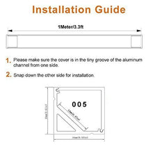 Load image into Gallery viewer, LED Aluminum Channel with Clear Cover, LightingWill 10 Pack 3.3Ft/1M V Shape Corner Mounted (Section Size:0.63&quot; x 0.63&quot;) Anodized Black Channel System for &lt;12mm LED Strip Lights with Caps + Clips V01
