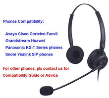 Load image into Gallery viewer, Vanstalk Wired Call Center Telephone Headset Dual with Noise Canceling Microphone is Compatible with Cisco 7902 7905 Avaya 1608 1616 9608G 9620 Snom 300 320 Yealink T19P T20P Landline Phones

