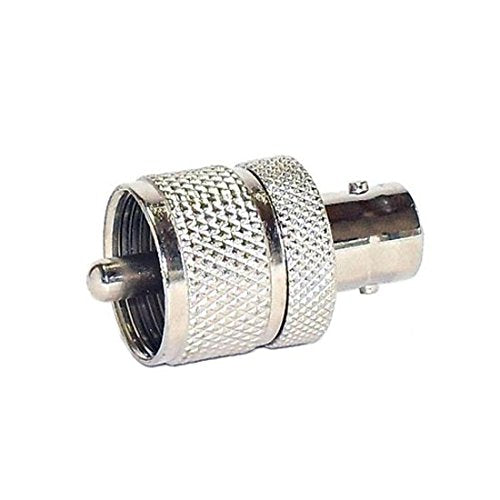 BNC Female Jack to UHF Male Plug Adapter Connector UHF Plug to BNC Jack Commercial Grade Nickel Plated with Delrin Insulator TV Antenna Satellite Components Plug