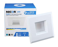 NICOR Lighting 3 inch White Square LED Recessed Downlight in 2700K (DQR3-10-120-2K-WH-BF)