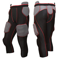 TAG TIG7A Adult 7-Piece Integrated Girdle - Extended Length Football Girdle for Knee Protection - Built-in Pads on Tailbone, Thighs, and Hips - Lightweight, Moisture-Wicking Fabric - Small