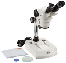 Load image into Gallery viewer, Motic 1100200600161 SMZ-140-N2GG Binocular Stereo Zoom Microscope, WF10x Eyepieces, 10x40x Magnification, 1x4x Zoom Objective, Greenough Optical System, Upper and Lower Halogen Illumination, Fixed S
