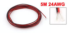 Load image into Gallery viewer, uxcell 5M 24AWG 0.2mm2 Red Black Dual Core Cable Wire for Car Auto Speaker
