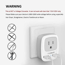 Load image into Gallery viewer, European Travel Plug Adapter 2 Pack, TESSAN International Power Outlet Adaptor with 2 USB, Type C Charger from USA to Most of Europe EU Spain Iceland Germany France Italy Israel
