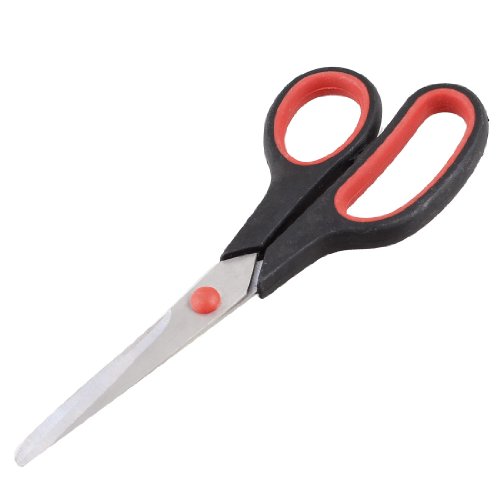 Uxcell Home Office Red Black Plastic Handle Stainless Steel Blade Scissors, 8