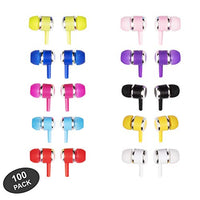 JustJamz Marbles Colorful Earbud Headphones in Bulk 3.5mm Earbuds for Kids and Adults Assorted Colors 100 Pack