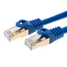 Load image into Gallery viewer, CAT7 Cable Ethernet Premium S/FTP Patch Cord RJ45 Fast Speed 600Mhz LAN Wire (100FT, Blue)
