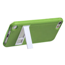 Load image into Gallery viewer, Solid White/Solid Green (with Stand) Gummy Cover for Apple iPod Touch (5th Generation) Apple iPod Touch (6th Generation) Apple The New iPod Touch
