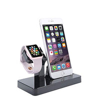 2 in 1 Stand Holder & Charging Docking Station, Charger Stand Dock Compatible with Apple Watch Series 3 2 1, iWatch, iPhone, iPod