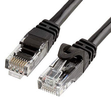 Load image into Gallery viewer, Cmple - Cat6 Patch Cable with Gold-Plated RJ45 Contacts, 10 Gbps - 550 MHz, Cat6 Network Ethernet LAN Cable - 15FT Black

