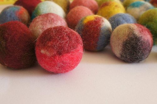 Kivikis Cat Toy, Felted Wool Balls. Handmade from Ecological Wool Made (5 Wool Balls)