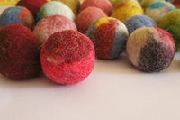 Cat Toy, Felted Wool Balls. Handmade from Ecological Wool Made by Kivikis. (30 Wool Balls)