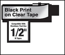 Load image into Gallery viewer, Brother M131 M Series Labeling Tape for P-Touch Labelers, 1/2-Inch W, Black On Clear
