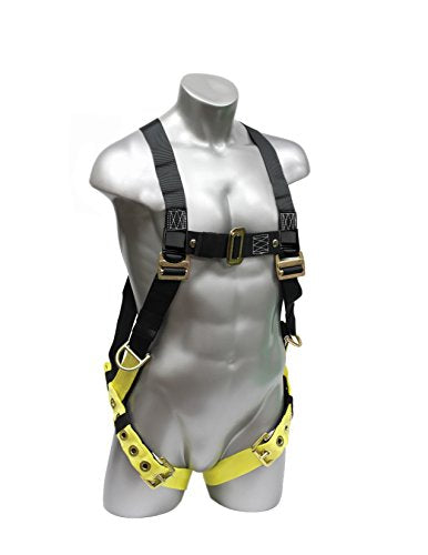 Elk River 42359 Premium Universal Full Body Harness with Tongue Buckles and Fall Indicator, 3 Steel D-Rings, Polyester/Nylon, Fits Sizes Medium to 2X-Large