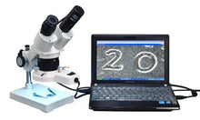 Load image into Gallery viewer, OMAX 20X-40X Digital Binocular Stereo Microscope with 8W Fluorescent Ring Light and USB Digital Camera
