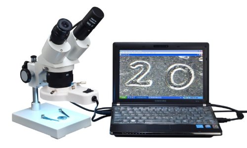 OMAX 20X-40X Digital Binocular Stereo Microscope with 8W Fluorescent Ring Light and USB Digital Camera