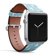 Load image into Gallery viewer, Compatible with Small Apple Watch 38mm, 40mm, 41mm (All Series) Leather Watch Wrist Band Strap Bracelet with Adapters (Lovely Llamas Cute Hipster)
