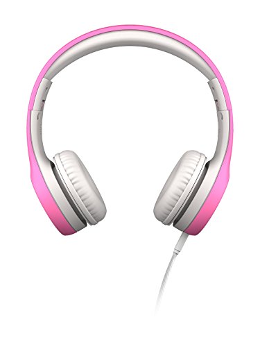 LilGadgets Connect+ Kids Premium Volume Limited Wired Headphones with SharePort and Inline Microphone (Children, Toddlers) - Pink