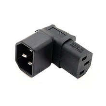 Load image into Gallery viewer, CY IEC Male C14 to Up Direction Right Angled 90 Degree IEC Female C13 Power Extension Adapter
