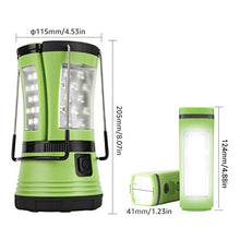 Load image into Gallery viewer, LE LED Camping Lantern Rechargeable, 600LM, Detachable Flashlight, Perfect Lantern Flashlight for Hurricane Emergency, Hiking, Fishing and More, USB Cable and Car Charger Included
