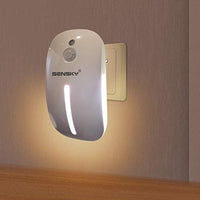 Sensky Motion Sensor Night Light Eye Friendly Front Low Light and Back Bright Light Design Night Lights for Bathroom Hallway (Warm White)