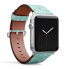 Load image into Gallery viewer, Compatible with Small Apple Watch 38mm, 40mm, 41mm (All Series) Leather Watch Wrist Band Strap Bracelet with Adapters (Eiffel Tower Stampsvector)
