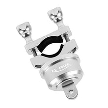 Load image into Gallery viewer, XT-XINTE 360 Swivel Rotating Bar Bike Mount for 22-32MM Selfshot Arm Compatible for GoPro Hero Series Cycling Skydiving Skiing Silver (Silver)
