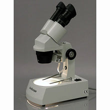 Load image into Gallery viewer, AmScope SE306-AX Binocular Stereo Microscope, WF5x and WF10x Eyepieces, 10X/20X/40X Magnification, 2X and 4X Objectives, Upper and Lower Halogen Lighting, Reversible Black/White Stage Plate, Arm Stand
