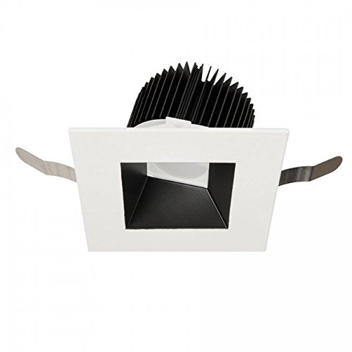 WAC Lighting R3ASWT-A835-BKWT Aether Square Wall Wash Trim with LED Light Engine Flood 50 Beam 3500K, Black White