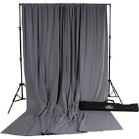 Savage 10x12' Accent Muslin Background Kit, Includes Port-A-Stand & Carrying Case, Gray