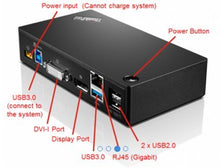 Load image into Gallery viewer, Lenovo ThinkPad USB 3.0 Pro Dock (40A70045US) 45W AC Adapter With 2 Pin Power Cord Included, Item Does Not Charge The Laptop Or Tablet When Attached
