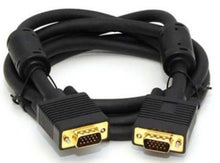Load image into Gallery viewer, ACCL Double Shielded Coaxial Construction SVGA Cable Male to Male with Ferrites 15 Foot
