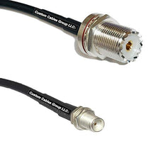 Load image into Gallery viewer, 6 feet RFC195 KSR195 Silver Plated UHF Female Bulkhead to SMA Female RF Coaxial Cable
