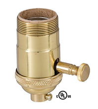 Load image into Gallery viewer, B&amp;P Lamp Edison Size Full Dimmer Socket in Brass With UNO Thread
