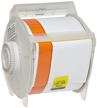 Load image into Gallery viewer, Brady 113158 GlobalMark 100&#39; Length x 3&quot; with 0.75&quot; stripe, B-595 Vinyl, White and Orange Indoor/Outdoor Industrial Label Maker Tape
