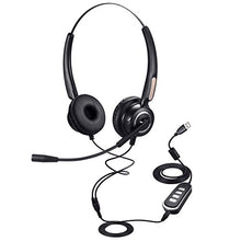 Load image into Gallery viewer, USB Headset or 3.5mm Computer Headphone Noise Cancelling and Hands-Free with Mic, PChero Stereo Wired Headset for PC Cellphone Tablet - Binaural
