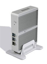 Load image into Gallery viewer, Kingdel Smart Compact Mini Desktop Computer, Fanless Nettop with Intel Celeron N3150 4 Cores CPU, 8GB RAM, 128GB SSD, 2LAN, 2HD Ports, 4USB 3.0, Wi-Fi, Windows 10 Pro
