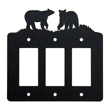 Load image into Gallery viewer, Bear Triple Gang Light Switch Wall Plate (Triple Rocker (GFCI), Black)
