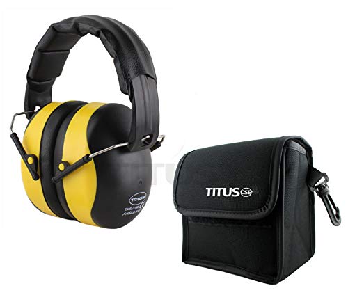 TITUS High Decibel Safety Earmuffs (Standard, Leatherette - Yellow Mild Surface Blemish)