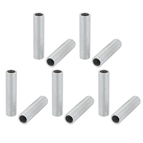 uxcell 10 Pcs Metric M12 1mm Pitch Thread Zinc Plated Pipe Nipple Lamp Parts 50mm Long