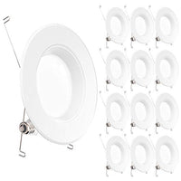 Sunco Lighting 12 Pack 5/6 Inch LED Recessed Downlight, Baffle Trim, Dimmable, 13W=75W, 4000K Cool White, 965 LM, Damp Rated, Simple Retrofit Installation - UL + Energy Star