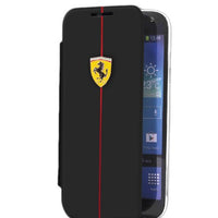 Galaxy Note 3 Ferrari GT Premium Leather Booktype Case Embossed Logo - Black/Red Line