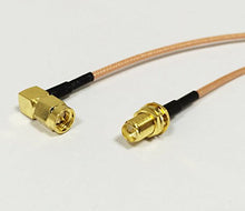 Load image into Gallery viewer, 1pc. SMA Right Angle Male Plug to RP-SMA Female Jack RG316 (0-6GHz) 6&quot;(15cm)
