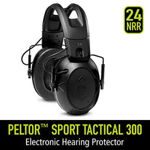 Load image into Gallery viewer, Peltor Sport Tactical 300 Electronic Hearing Protector, Ear Protection, NRR 24 dB, Ideal for Shooting, Hunting, Construction, and Work Shops
