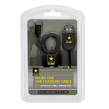 Load image into Gallery viewer, U.S. Army Micro USB Cable with QuikClip - Black

