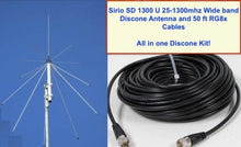 Load image into Gallery viewer, Sirio Sd 1300 Discone Antenna 25 M Hz   1.3 G Hz With 50ft Rg8x Coax
