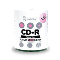 Smartbuy 500-disc 700mb/80min 52x CD-R White Top Blank Media Record Disc + Black Permanent Marker