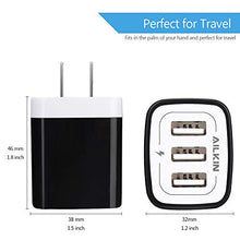 Load image into Gallery viewer, Black USB Wall Charger, Ailkin Fast Wall Plug, Travel Charger Home Power Block Charging Cube for iPhone 14/13/12/11 Pro Max/X/8/7/7 Plus/6s/6s Plus, iPad Pro/Air 2, Samsung S22/A13/A12/S9/S8 Box Brick
